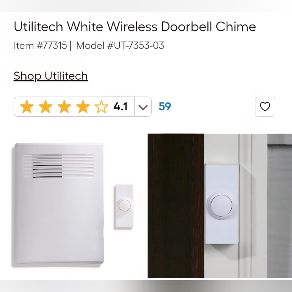 White Wireless Doorbell Chime